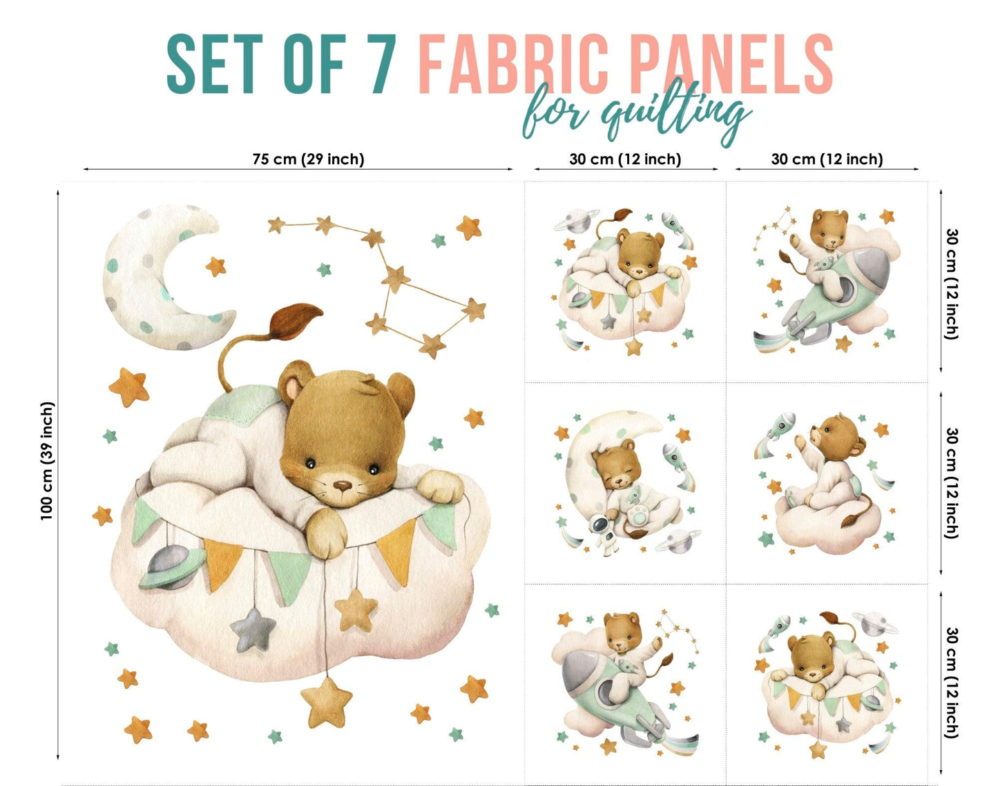 Baby Fabric Panels for Quilting, Baby Quilt Panels, Fabric Panels for Baby Quilts, Fabric Panels for Quilts, Quilting Fabric, Quilt Material, Blanket Making, DIY Sewing Projects