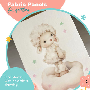 Exclusive Cute Sheep Baby Fabric Panel for Quilting