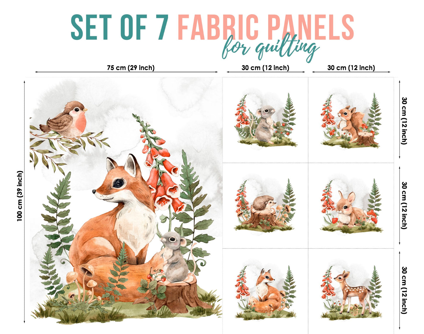 Baby Fabric Panels for Quilting, Baby Quilt Panels, Fabric Panels for Baby Quilts, Fabric Panels for Quilts, Quilting Fabric, Quilt Material, Blanket Making, DIY Sewing Projects