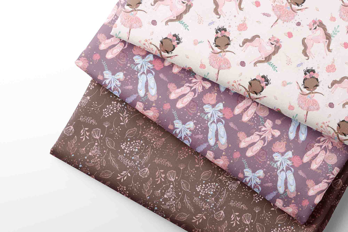 Gentle Ballerina&Unicorn - Coordinating Fabric for Quilting