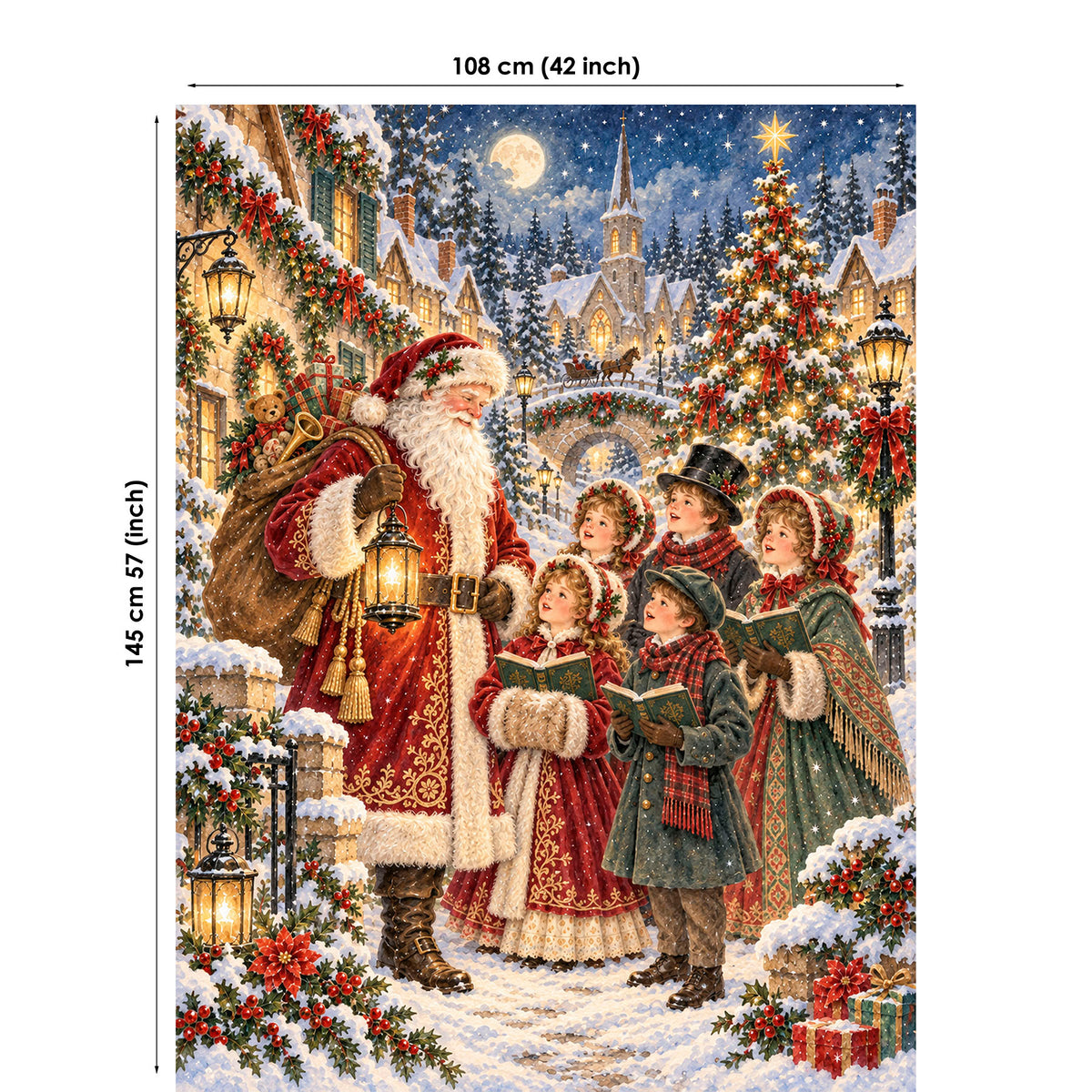 Vintage Christmas Fabric Panels for Quilting