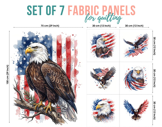 American Eagle Fabric Panels for Quilting