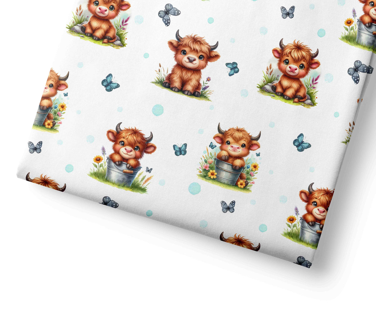 Highland Cow - Coordinating Fabric for Quilting