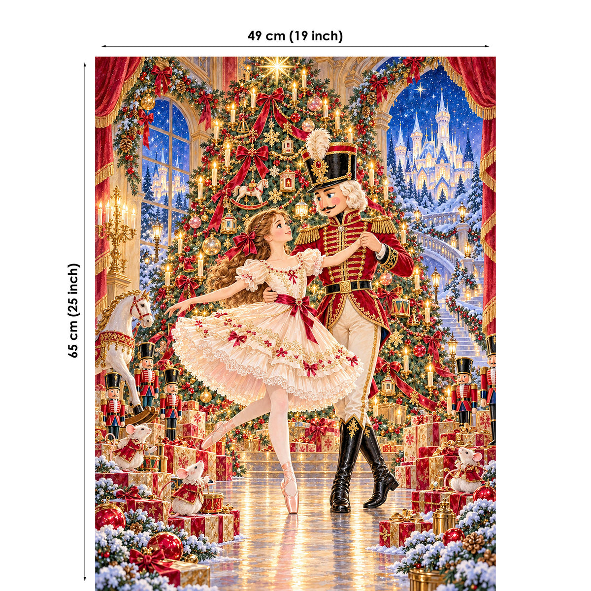 Vintage Nutcracker Christmas Fabric Panels for Quilting