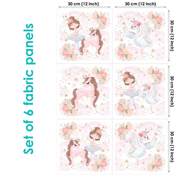 Ballet Set of 6 Fabric Panels