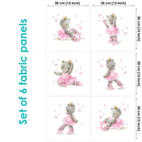 Ballerina Set of 6 Fabric Panels