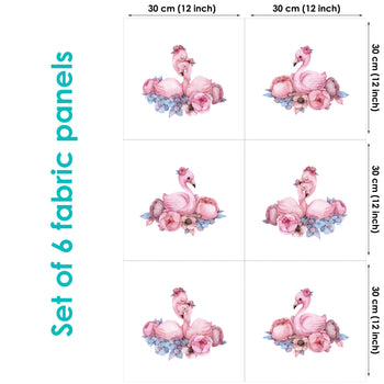 Flamingo Set of 6 Fabric Panels