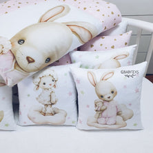 Cute bunny Set of 6 Fabric Panels