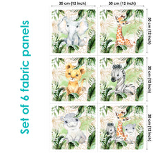 Jungle Safari Set of 6 Fabric Panels