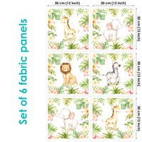 Jungle Safari Set of 6 Fabric Panels