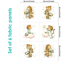 Baby Tiger Set of 6 Fabric Panels